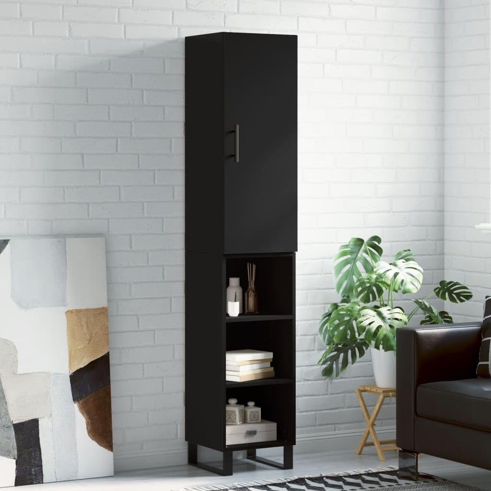 AUUIJKJF Home Outdoor Other Highboard, Black, 34.5 x 34 x 180 cm