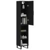 AUUIJKJF Home Outdoor Other Highboard, Black, 34.5 x 34 x 180 cm view 3