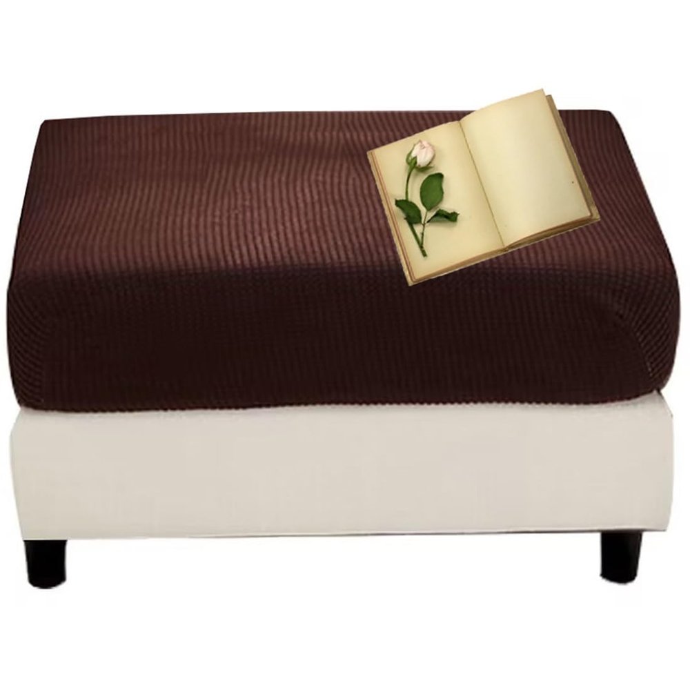 Rectangular/Square Ottoman Cover, Gray/Green, 150–175 cm