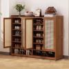 HOLGVE Bamboo Shoe Cabinet, Modern Freestanding Shoe Storage, 120 x 94 cm view 1