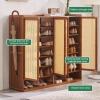 HOLGVE Bamboo Shoe Cabinet, Modern Freestanding Shoe Storage, 120 x 94 cm view 2