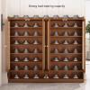 HOLGVE Bamboo Shoe Cabinet, Modern Freestanding Shoe Storage, 120 x 94 cm view 3