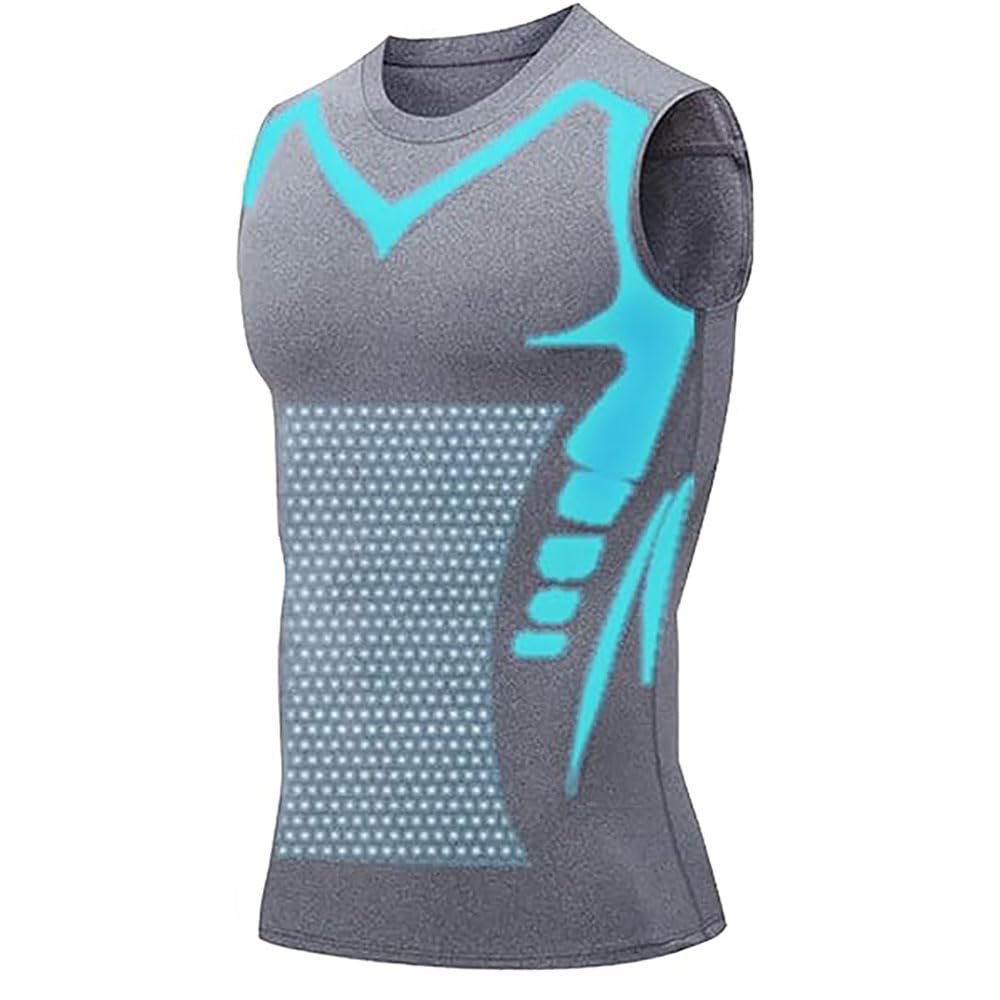 Sovtay 2024 New Shapewear Vest for Men, Comfortable and Breathable Ice Silk Fabric (S, Gray)