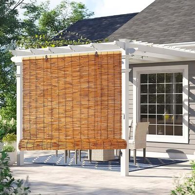 Bamboo Roller Blind, Light-Filtering Natural Reed Shade, 80 x 120 cm