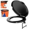 PAHTTO Portable Toilet Seat for 5-Gallon Buckets, Camping Toilet Seat with Lid, White, Modern Polypropylene view 1