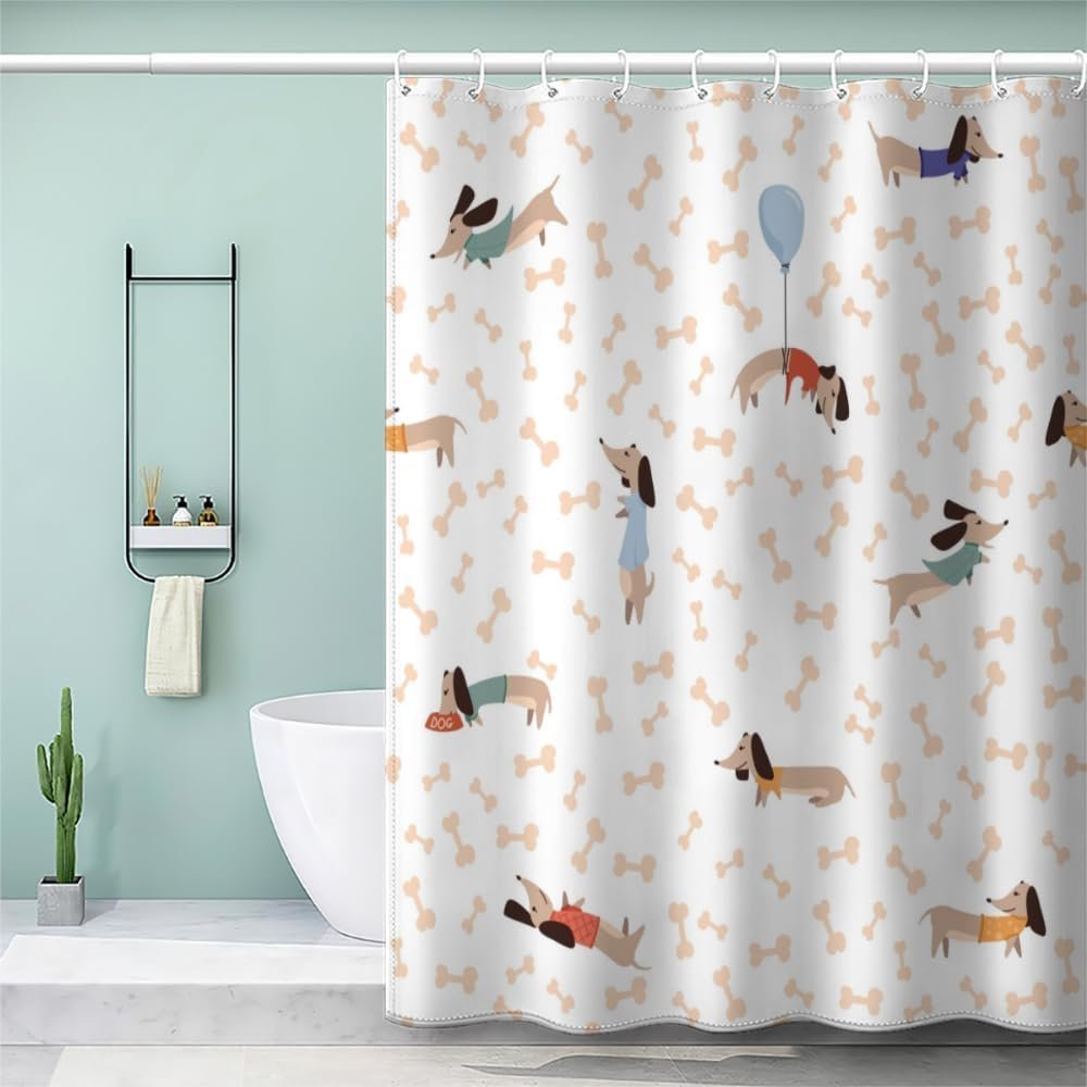 Dachshund 3D Shower Curtain 180 x 200 cm