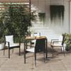 5-Piece Black Poly Rattan Garden Dining Set with Cushions view 1