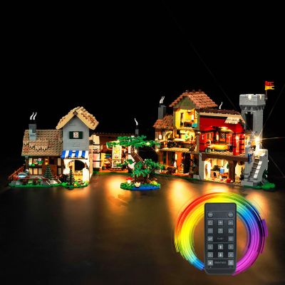 Remote-Controlled LED Light Kit for LEGO Medieval Town Square 10332 (Not LEGO)