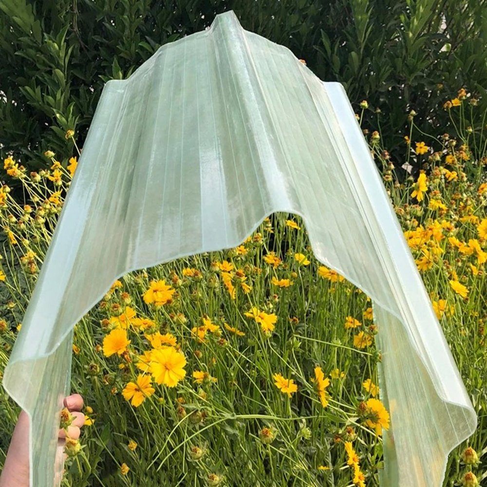 1.5 mm Transparent FRP Corrugated Roofing Panels with UV Protection, 3/4/6/7/11/13/15 pcs