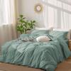 DXHOME 3-Piece Cotton Duvet Cover Set, 155 x 220 cm, Sage Green view 1