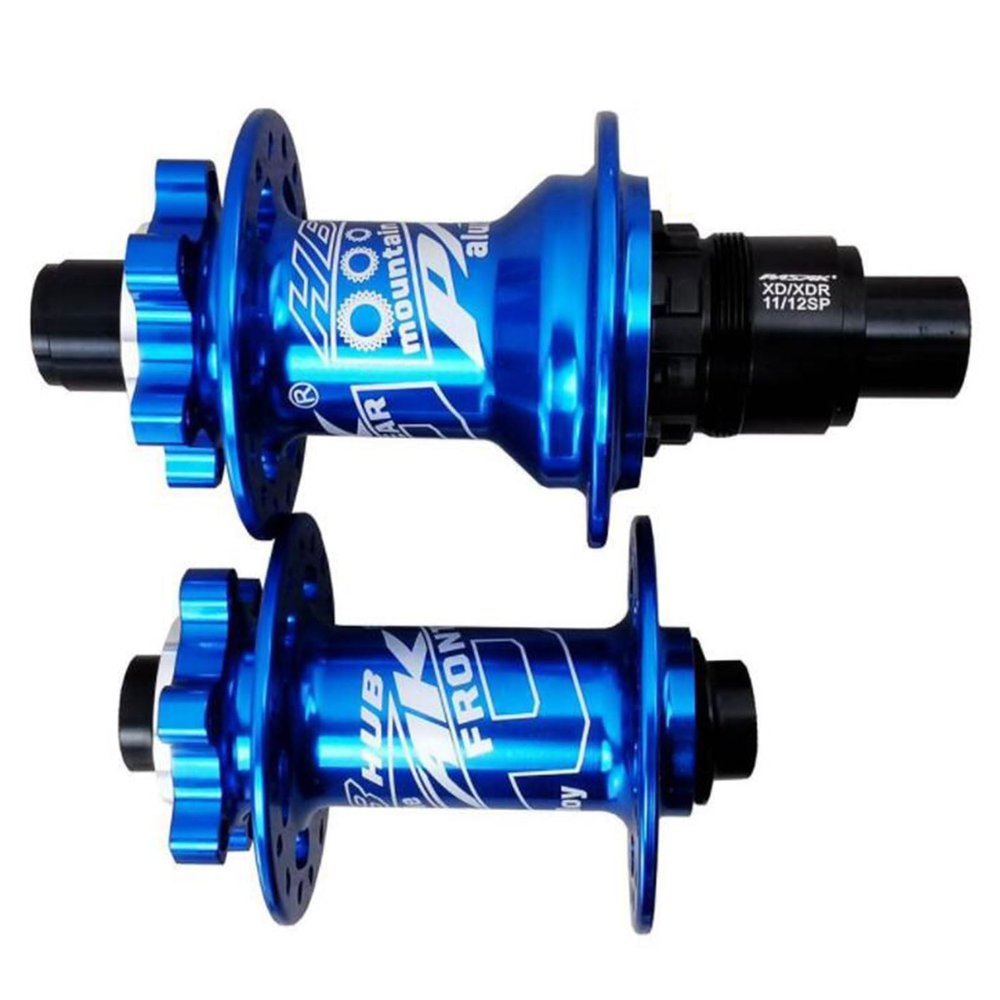 ZECHAO Mountain Bike Disc Brake Hub Set, 6-Pawl, 32-Hole, 11/12-Speed, 15×100 mm / 12×142 mm Thru-Axle, Blue