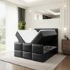 ALTDECOR Ohio-Z Box Bed with H3 Mattress, Footboard, 180 x 200 cm, Black view 3
