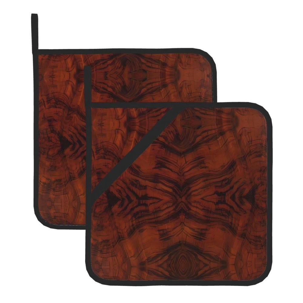 Red Wooden Pot Holders, 2-Pack