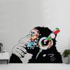 Banksy Monkey Headphones Stickers - Graffiti Wall Decal, 47 x 33 cm view 1