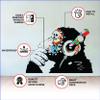 Banksy Monkey Headphones Stickers - Graffiti Wall Decal, 47 x 33 cm view 2