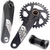 tylxayoxa 712 S Speed Crankset, 175 mm, Hollow Integrated MTB Crankset, 32T, Black view 1