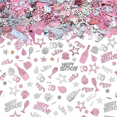 AIVEKE 50th Birthday Confetti - Rose Gold Glitter