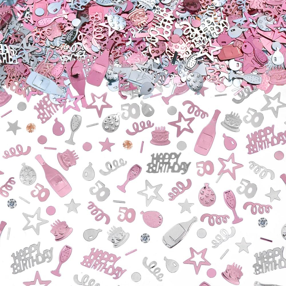 AIVEKE 50th Birthday Confetti - Rose Gold Glitter