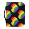 ZDCUSTOM Bible Cover with Rainbow Heart and LGBT Flag, Bible Bag with Handle and Zipper Pocket, PU Leather, XL view 1