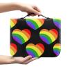 ZDCUSTOM Bible Cover with Rainbow Heart and LGBT Flag, Bible Bag with Handle and Zipper Pocket, PU Leather, XL view 2