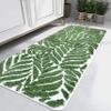Homantic Dark Green Bathroom Runner with Leaf Motif, 60 x 150 cm view 1