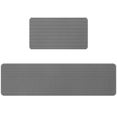 Luoweisi Black and White Striped Kitchen Mats, Non-Slip, Water-Absorbent, Stain-Resistant, 40 x 75 cm + 40 x 150 cm