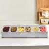 Lilyeriy Stainless Steel Countertop Ingredient Rail with 6 Lids, GN 1/6 Containers view 2