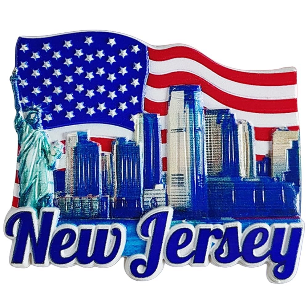 New Jersey USA Refrigerator Magnet, Travel Souvenir, 3D Sticker, Craft Collection