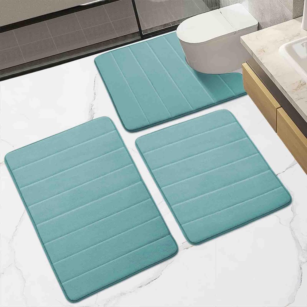 ZSZOOBFD 3-Piece Microfiber Bathroom Mat Set