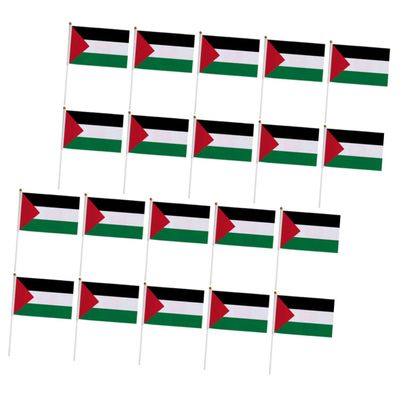 KITANDOVE 20-Pack Small Palestine Hand Flags, National Waving Flags for Sports Events