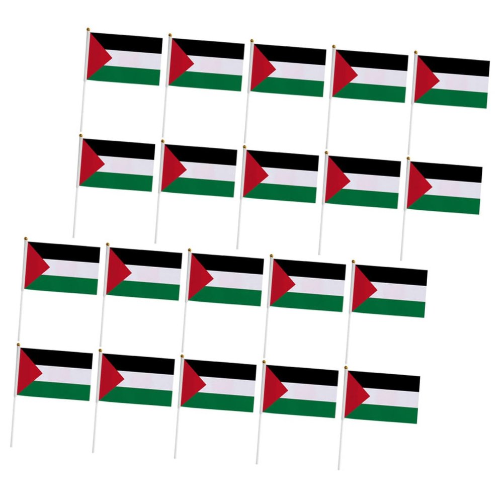 KITANDOVE 20-Pack Small Palestine Hand Flags, National Waving Flags for Sports Events