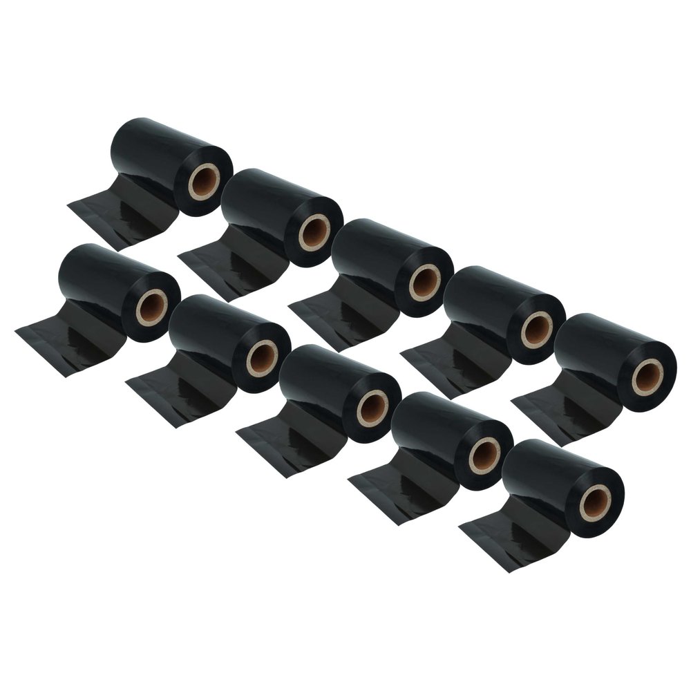 vhbw 10x Wax-Resin Thermal Transfer Ribbon, Compatible with Datamax Honeywell E-Class Mark III, Black, 110 mm x 300 m