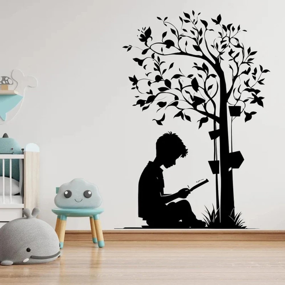 SHELOG Books Reading Library Wall Decal, Book Quote Vinyl Sticker
