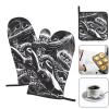 Ocean Scratchboard Art Oven Mitts and Pot Holders, Grill Gloves and Cooking Holders (3-Piece Set) view 3