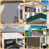 Rectangular Shade Sail with Grommets, 1.2 x 4.5 m, UV and Wind Protection, Dark Green view 2