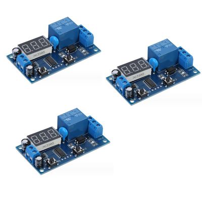 3-Piece 12V Timing Switch Intermittent Infinite-Cycle Countdown Timer Relay Module