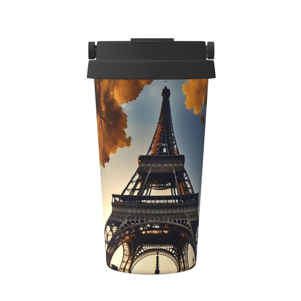 Eiffel Tower Paris Print, 500 ml Insulated Travel Mug with Lid