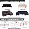 FANSU L-Shaped Sofa Cover, Reversible Twill Sofa Throw for 1/2/3/4-Seater Sofas, Brown/Black, Armchair 180 x 130 cm view 3