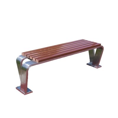 Outdoor Bench with Steel Frame, Backless Metal Garden Bench, Weather-Resistant, V-Shape, 180 × 40 × 45 cm