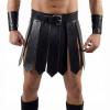 Beokeuioe Men's Medieval Gladiator PU Leather Skirt Costume with Waist Belt view 2