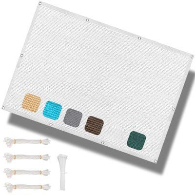 Shade Sail 3.2 x 7 m, 98% UV Protection, Rectangular, White