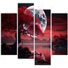 Diamond Painting Kit, 4-Piece 5D Full Drill Red Moon, 240 x 160 cm view 1