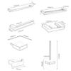 Bathroom Hardware Set, Matte Black, Toilet Paper Holder, Towel Bar, Robe Hooks, Toilet Brush Holder, Glass Soap Dish view 3