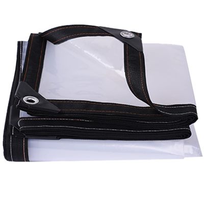 Generic Transparent Tarp, 3 x 3 m / 3.5 x 4 m, Waterproof Clear Polyethylene Tarp with Grommets, UV- and Weather-Resistant