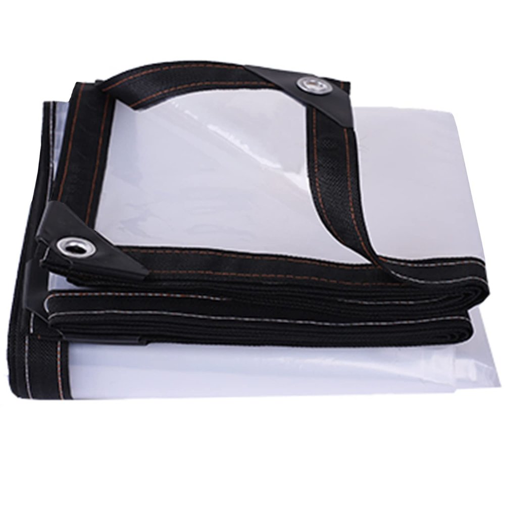 Generic Transparent Tarp, 3 x 3 m / 3.5 x 4 m, Waterproof Clear Polyethylene Tarp with Grommets, UV- and Weather-Resistant