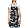 KDUBNJDS “Merry Christmas” Apron for Women, Waterproof Polyester Bib Apron, Many Black Pebbles view 1