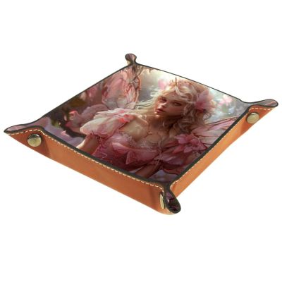 Jewelry Organizer Tray for Girls with Pink Flowers, Stackable Storage Solution