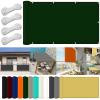 Rectangular Sun Shade Sail 3 x 8 m, Waterproof, UV-Resistant Polyester, Dark Green view 1