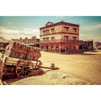 SDOTPMT 7.2 x 4.9 ft Old Western Cowboy Town Photography Backdrop
