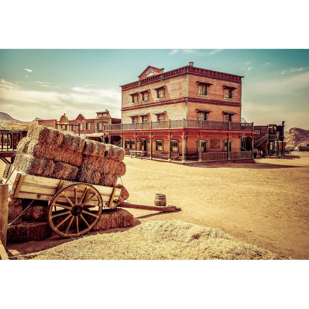 SDOTPMT 7.2 x 4.9 ft Old Western Cowboy Town Photography Backdrop